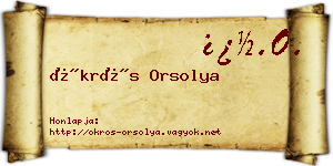 Ökrös Orsolya névjegykártya